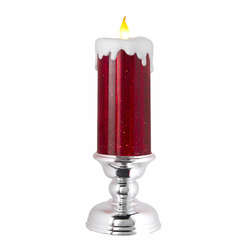 Item 282203 thumbnail Red Pedstal Lighted Candle