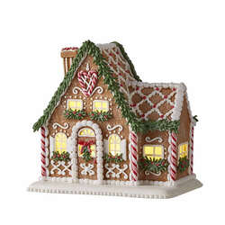 Item 282260 Gingerbread Lighted House With Chimney
