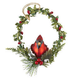 Item 282374 Cardinal On Holly Wreath Ornament