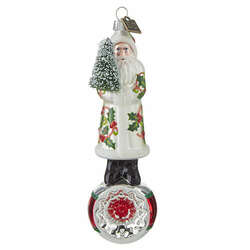 Item 282381 Elegant Holly Santa Ornament