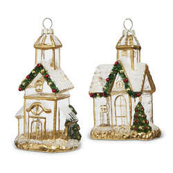 Item 282434 Gold Church Ornament