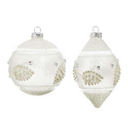 Item 282435 White Textured Pinecone Ornament