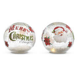 Item 282439 Merry Christmas LED Crackle Ball