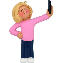 Item 289325 Selfie Female With Blonde Hair Ornament