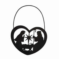 Item 291088 Manger/Holy Family Heart Silhouette Ornament