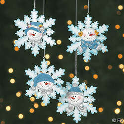 Item 291102 Blue Snowman Snowflake Ornament