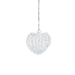 Item 291159 Spun Glass Heart Christmas Ornament