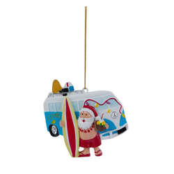 Item 294011 Santa With Surfer Van Ornament
