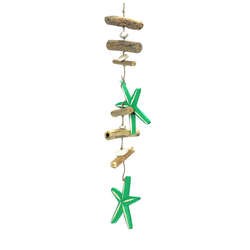 Item 294020 Green & White Starfish With Driftwood & Rocks Drop Hanging