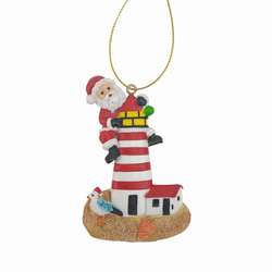 Item 294243 Santa On Lighthouse Ornament