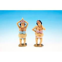 Item 294660 Old Woman In Blue & White/Pink & White Bathing Suit Stander