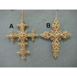 Item 302049 Champagne/Gold Crucifix Ornament