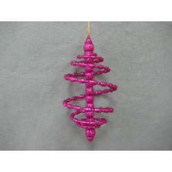 Item 302122 Fuchsia Glittered Spiral Finial Ornament