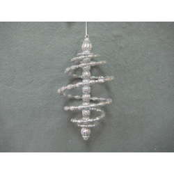 Item 302130 Silver Glitter Spiral Finial Ornament
