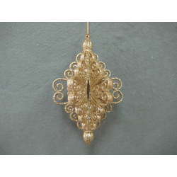 Item 302148 Champagne/Gold Glitter Finial Ornament