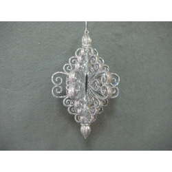 Item 302153 Silver Glittered Curly Finial Ornament