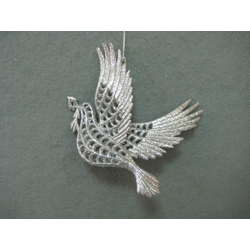Item 302191 Silver Lattice Dove Ornament
