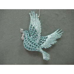 Item 302192 Sky Blue & Silver Lattice Dove Ornament