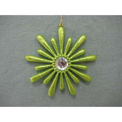 Item 302200 Lime Green Flower With Jewel Ornament