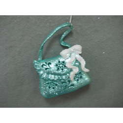 Item 302236 Aqua/White Handbag Ornament