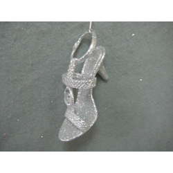 Item 302293 Silver High Heel Shoe With Clear Jewel Ornament