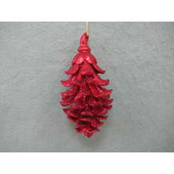 Item 302301 Red Glitter Pinecone Ornament