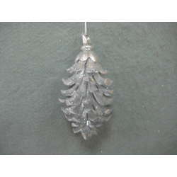 Item 302303 Silver Glittered Pine Cone Ornament