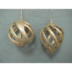 Item 302308 Champagne/Gold Ball/Finial Ornament
