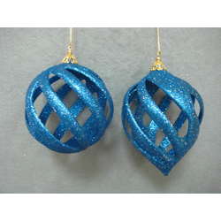 Item 302311 Peacock Blue Ball/Finial Ornament