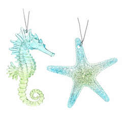 Item 302329 thumbnail Blue Green Starfish/Seahorse Ornament