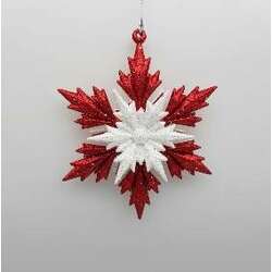 Item 302381 thumbnail Red/White Snowflake Ornament