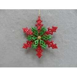 Item 302397 Red/Green/Gold Snowflake Ornament