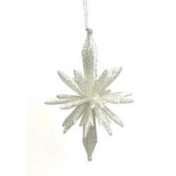 Item 302404 Champagne Silver 3D Spiked Ornament