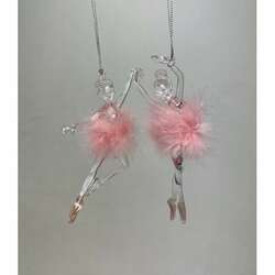 Item 302416 Pink Ballet Girl With Feathers Ornament