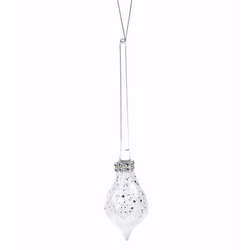 Item 302422 Clear/Silver Icicle With Drop Ornament