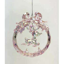 Item 302425 thumbnail Pink Wreath With Deer Ornament