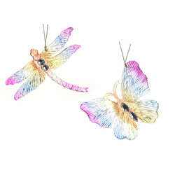 Item 302428 thumbnail Multi Color Butterfly/Dragonfly Ornament
