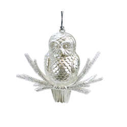 Item 303004 Silver Owl Ornament
