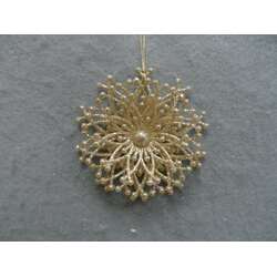Item 303013 Champagne Gold Snowflake Ornament