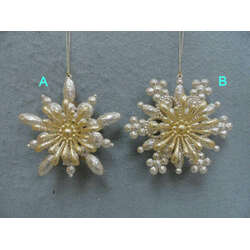 Item 303021 Champagne Gold/Gold Snowflake Ornament