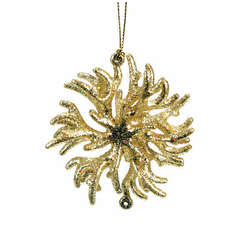 Item 303025 Champagne Gold Coral Ball Ornament