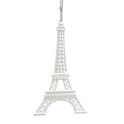 Item 303030 Iridescent White Eiffel Tower Ornament
