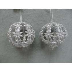 Item 303057 Silver Flower Ball/Finial Ornament