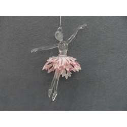 Item 303065 Pearl Pink/Sparkle Silver Ballerina Ornament