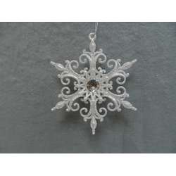Item 303068 Champagne Silver Flower Ornament