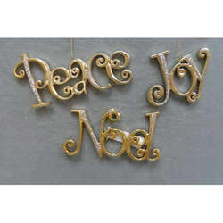 Item 303076 Gold/Silver Peace/Joy/Noel Ornament