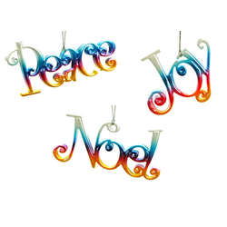 Item 303077 Peace/Joy/Noel Word Ornament