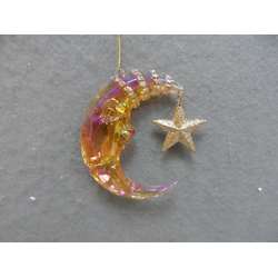 Item 303089 Multicolor Moon With Star Ornament