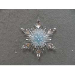 Item 303090 Clear/Light Blue Snowflake Ornament