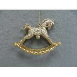 Item 303096 Gold Rocking Horse Ornament